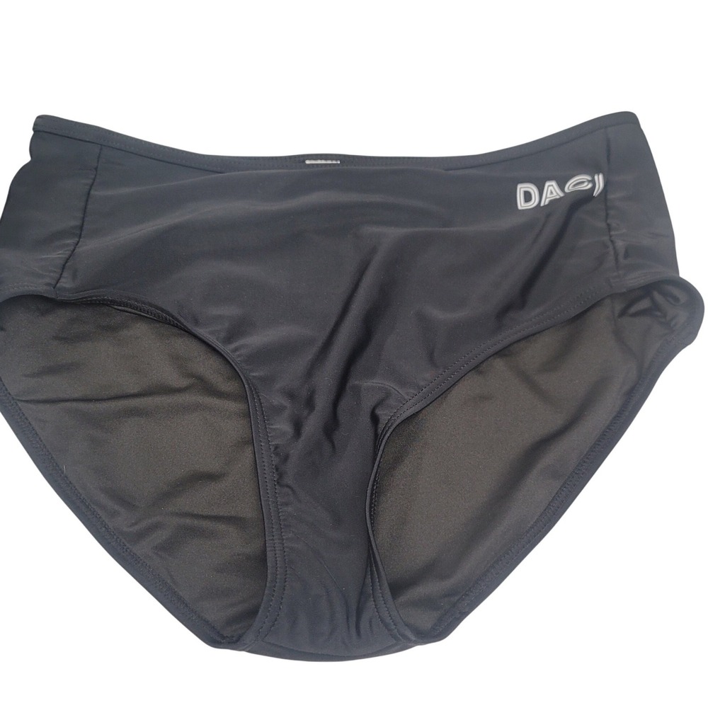 Daci Womens Black High Waisted Bikini Swim Bottoms Size Large Full Coverage
